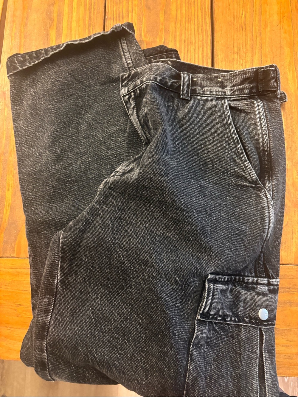 Madewell Black Washed Women's Cargo Jeans